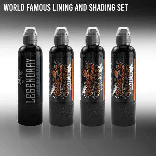 World Famous Lining And Shading Tattoo Ink Set - 4oz